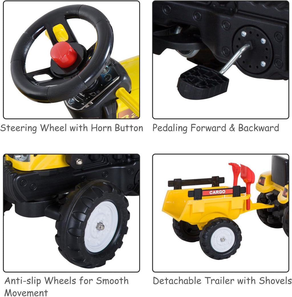 Ride-On Kids Bulldozer Toy with Dirt Bucket I433