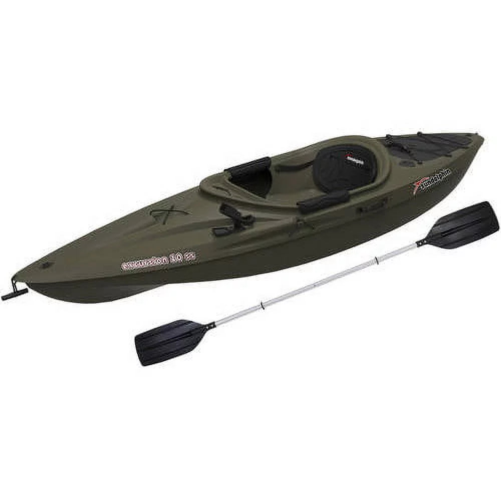 Olive Sit-in Angler Kayak with Paddle G57992