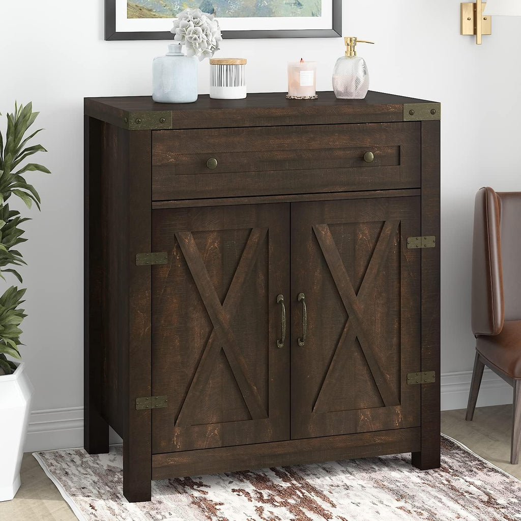 32 Farmhouse Accent Cabinet with Drawer & Adjustable Shelves R964968