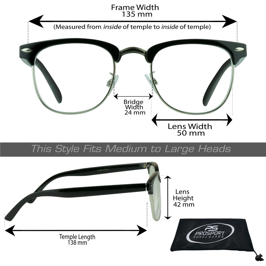 Horn Rimmed Frame Reading Glasses 2 Pairs R799