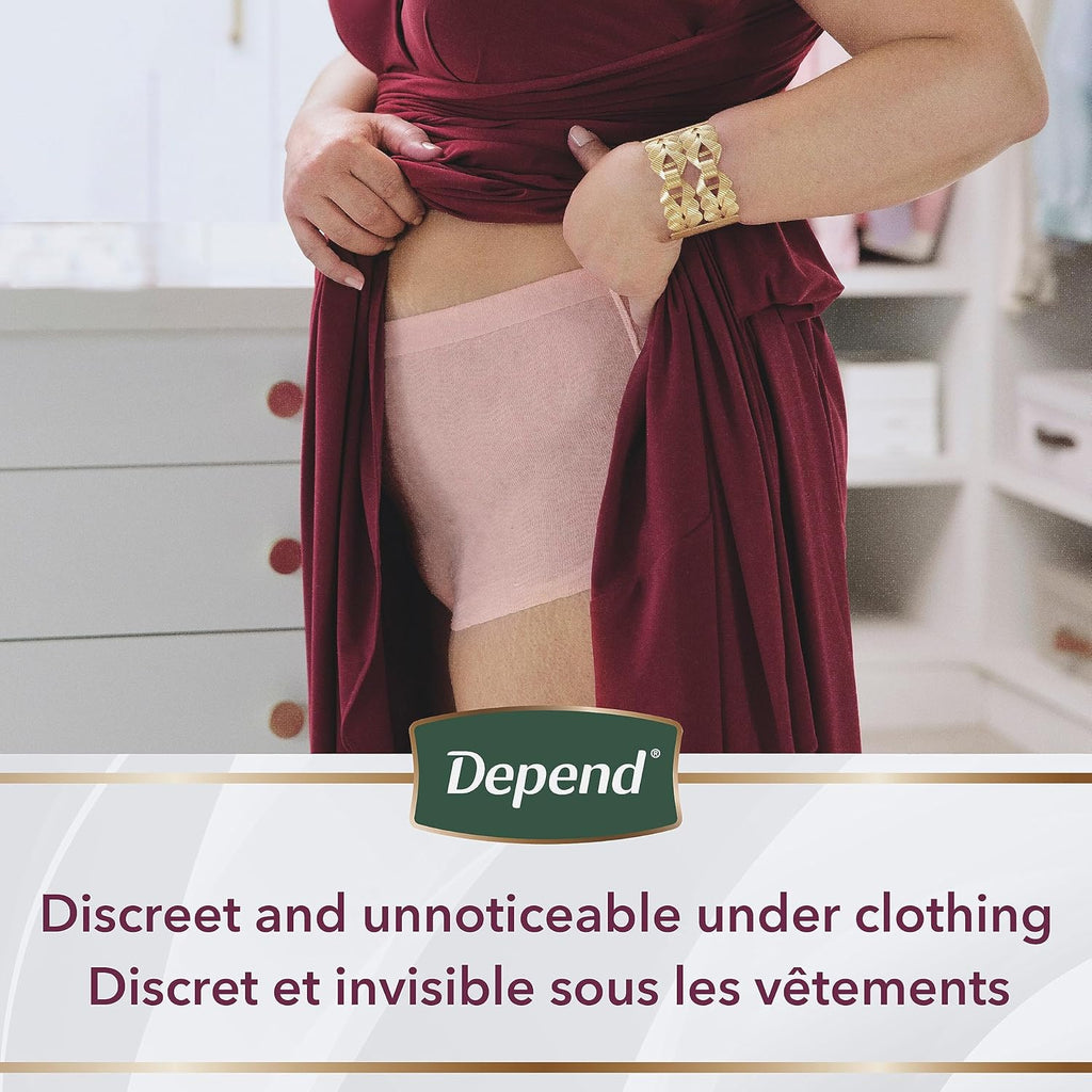 Disposable Maximum Absorbency Incontinence and Postpartum Underwear for Women, Pink, Medium (22 Count) G362780