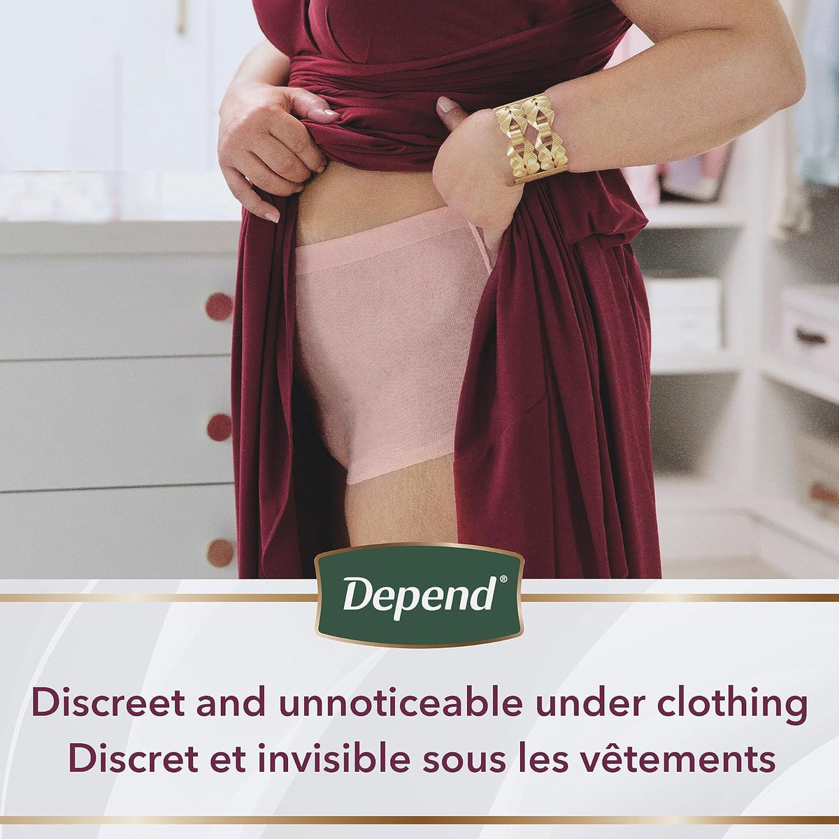 Disposable Maximum Absorbency Incontinence and Postpartum Underwear for Women, Pink, Medium (22 Count) G362780