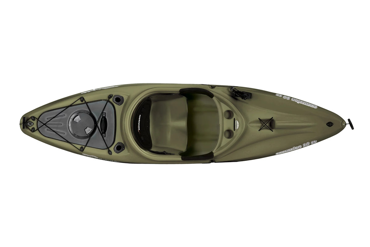 Olive Sit-in Angler Kayak with Paddle G57992