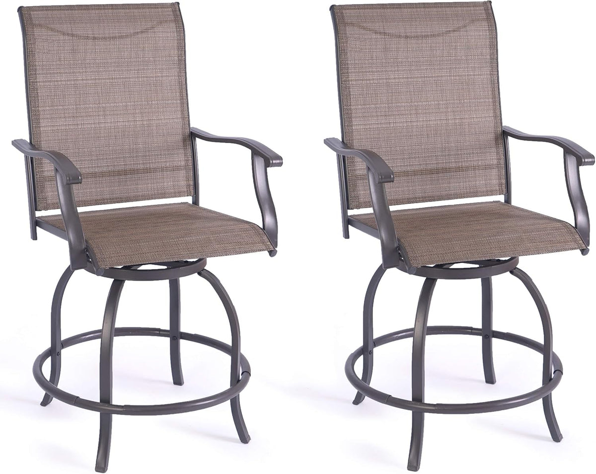 Beige Swivel Bar Stools Set W92222