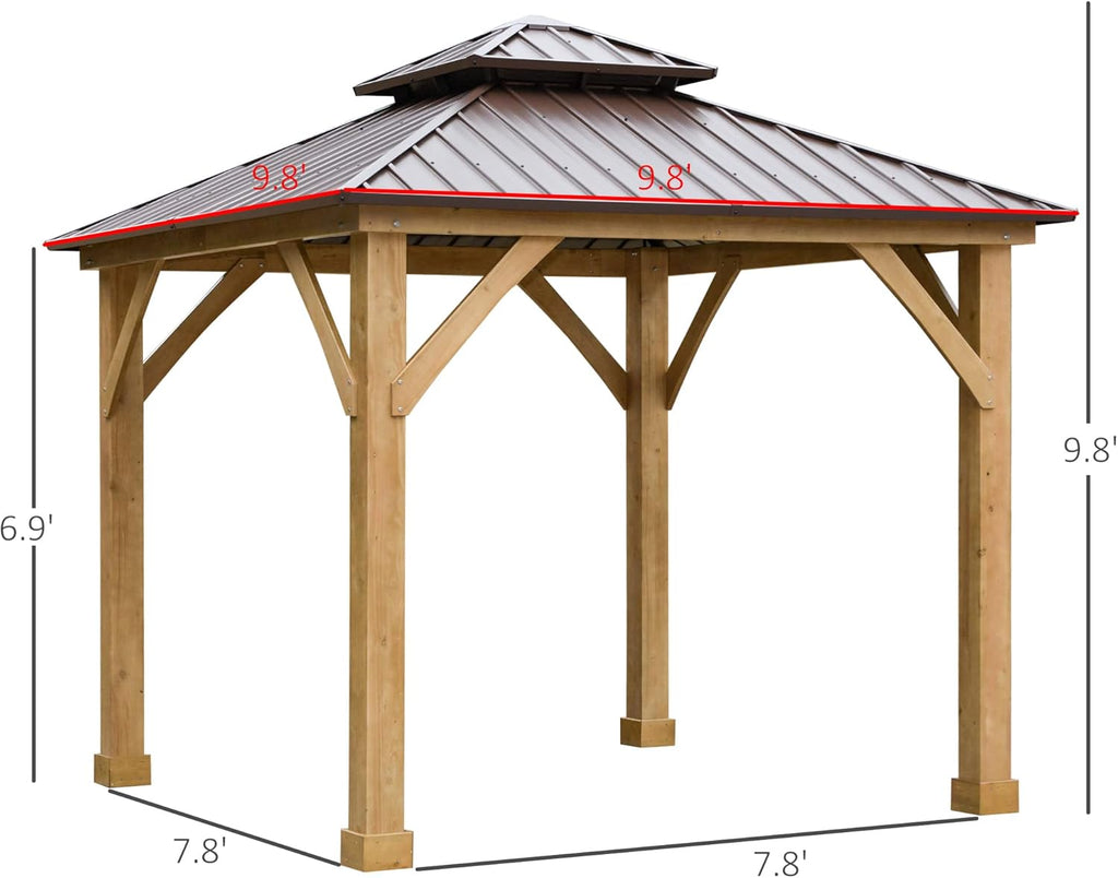 10x10 Hardtop Gazebo with Wooden Frame P3490