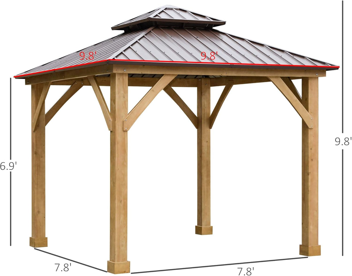 10x10 Hardtop Gazebo with Wooden Frame P3490