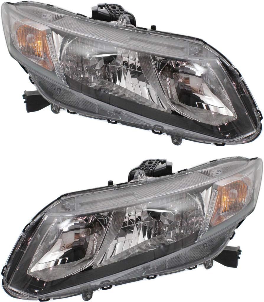 Honda Civic Headlight Assembly 2013 2014 2015 Pair L630871