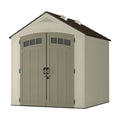 7x7 Storage Shed with Multi-Wall Resin Panels, 4 Skylights, Pad-Lockable Doors, 84" D x 84" W x 98" H T7810