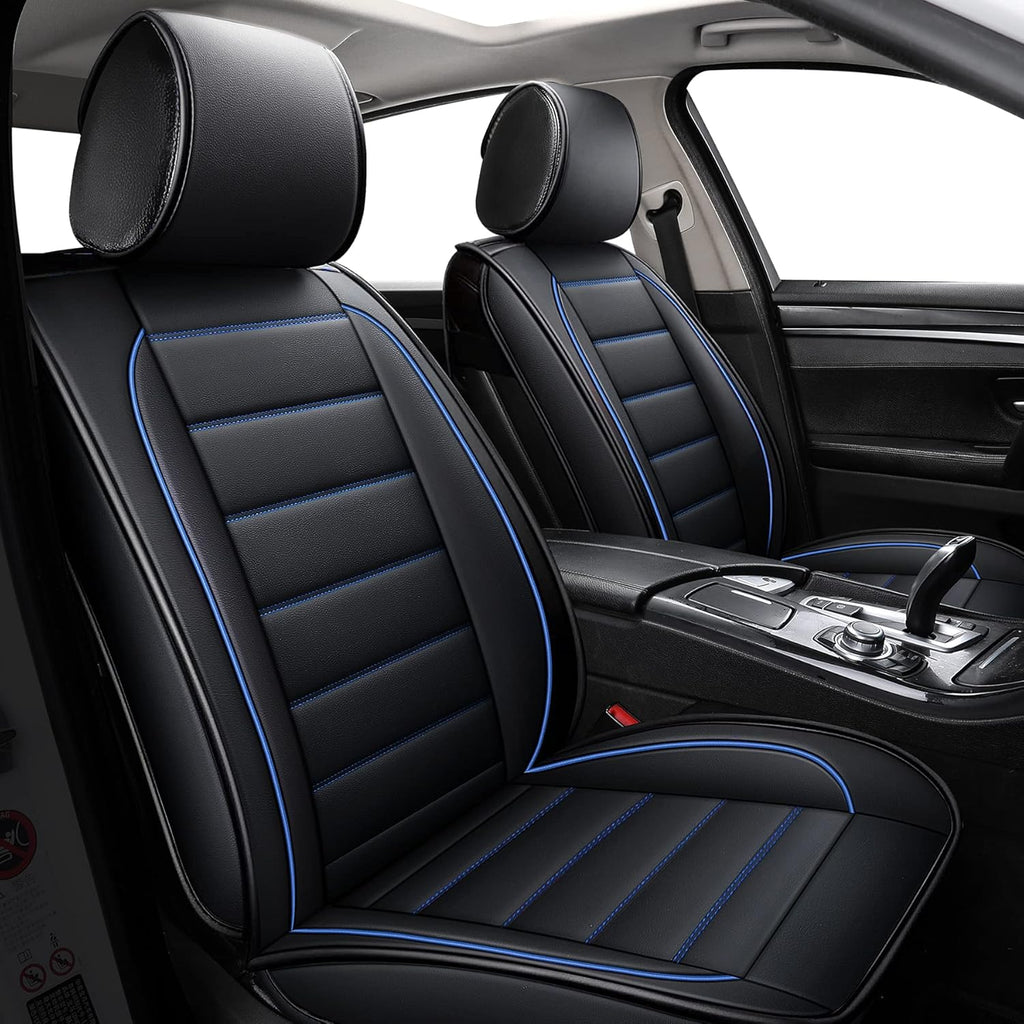 Waterproof Faux Leatherette Car Seat Covers Black Red Full Set B63418