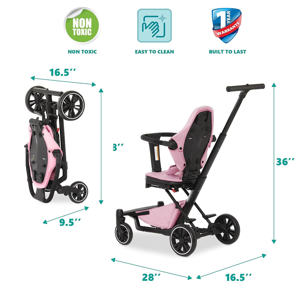 Pink Lightweight Baby Stroller with Compact Fold U97069