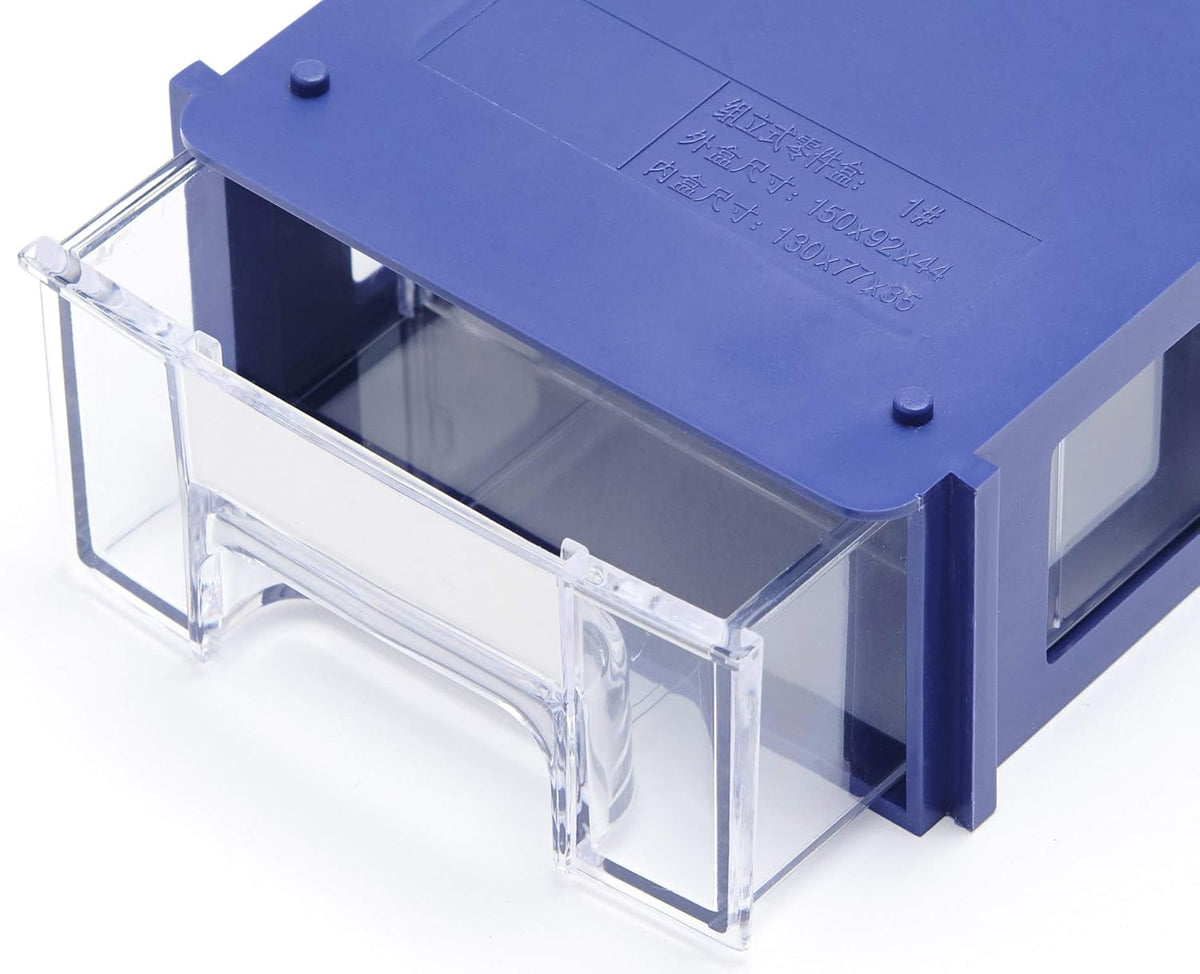 Blue Plastic Storage Drawers Set of 10 E86298