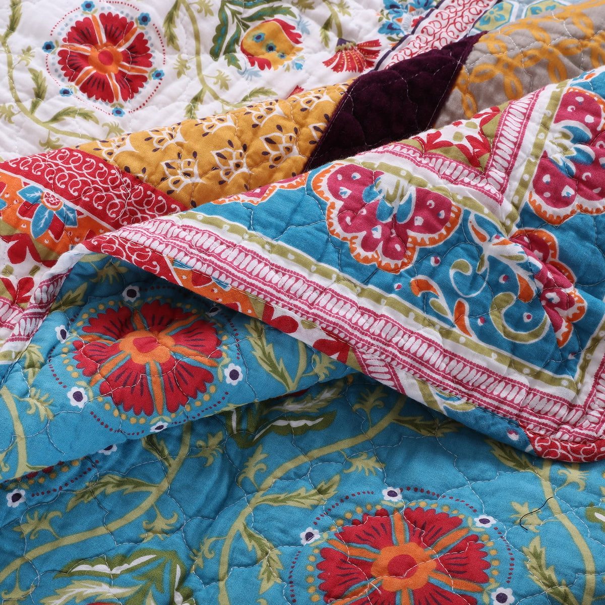 3-Piece King/Cal King Reversible Cotton Quilt Set O374149