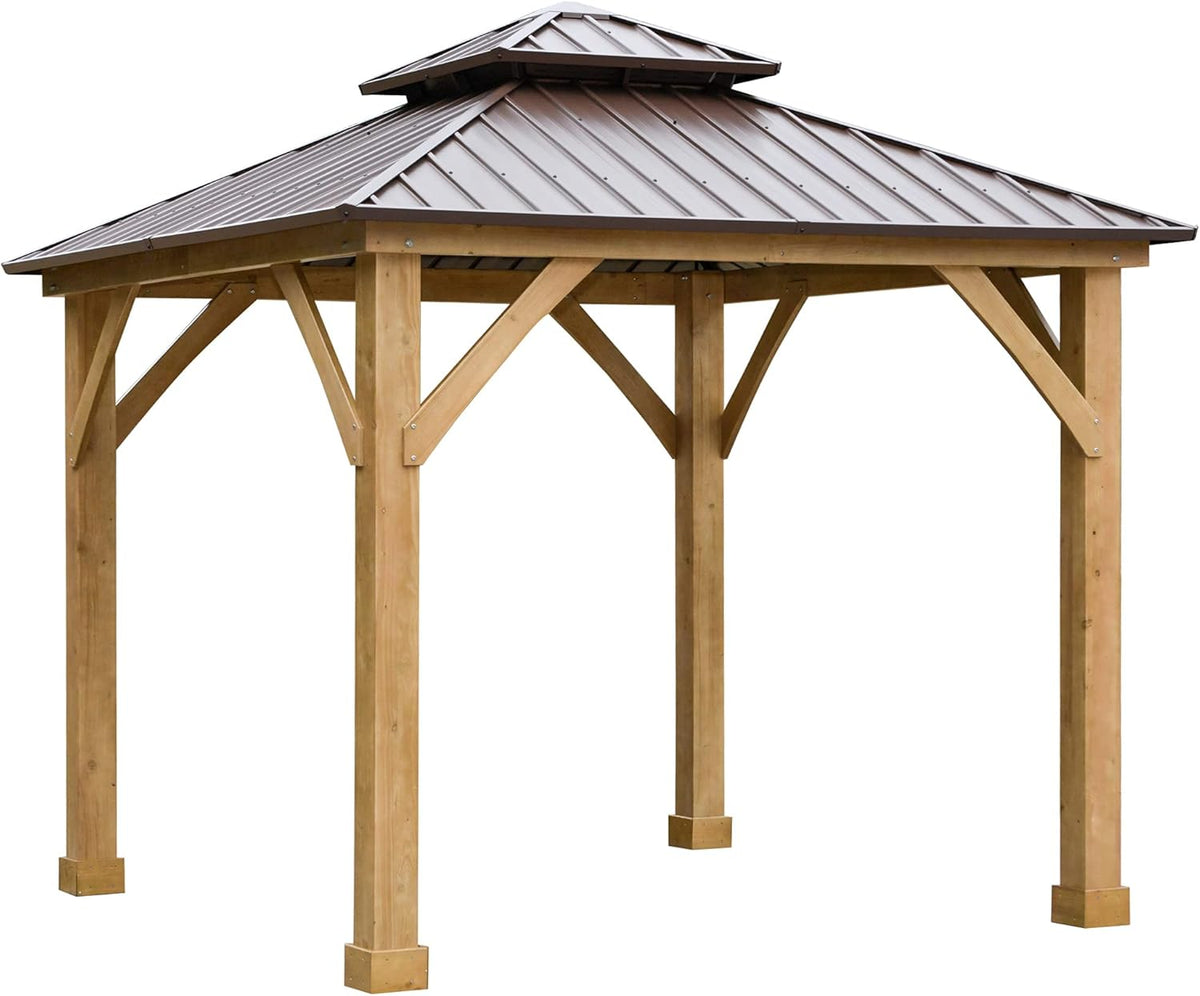 10x10 Hardtop Gazebo with Wooden Frame P3490