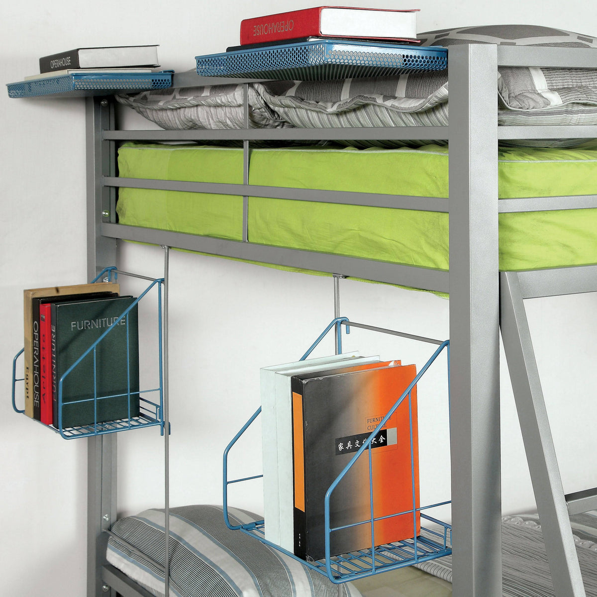 Green Metal 5-Piece Bunk Bed Set X1467