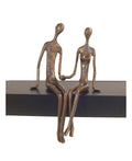 Cast Bronze Sitting Couple O8831