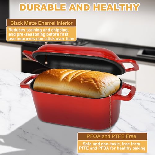3.6QT Oval Enameled Cast Iron Dutch Oven with Lid K967223