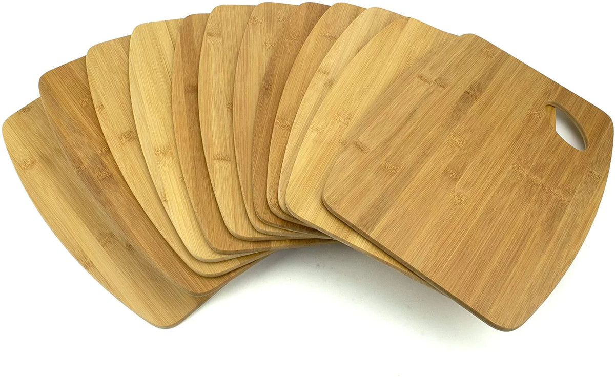 12pc 12X9" Round Edge Plain Bamboo Cutting Board X769