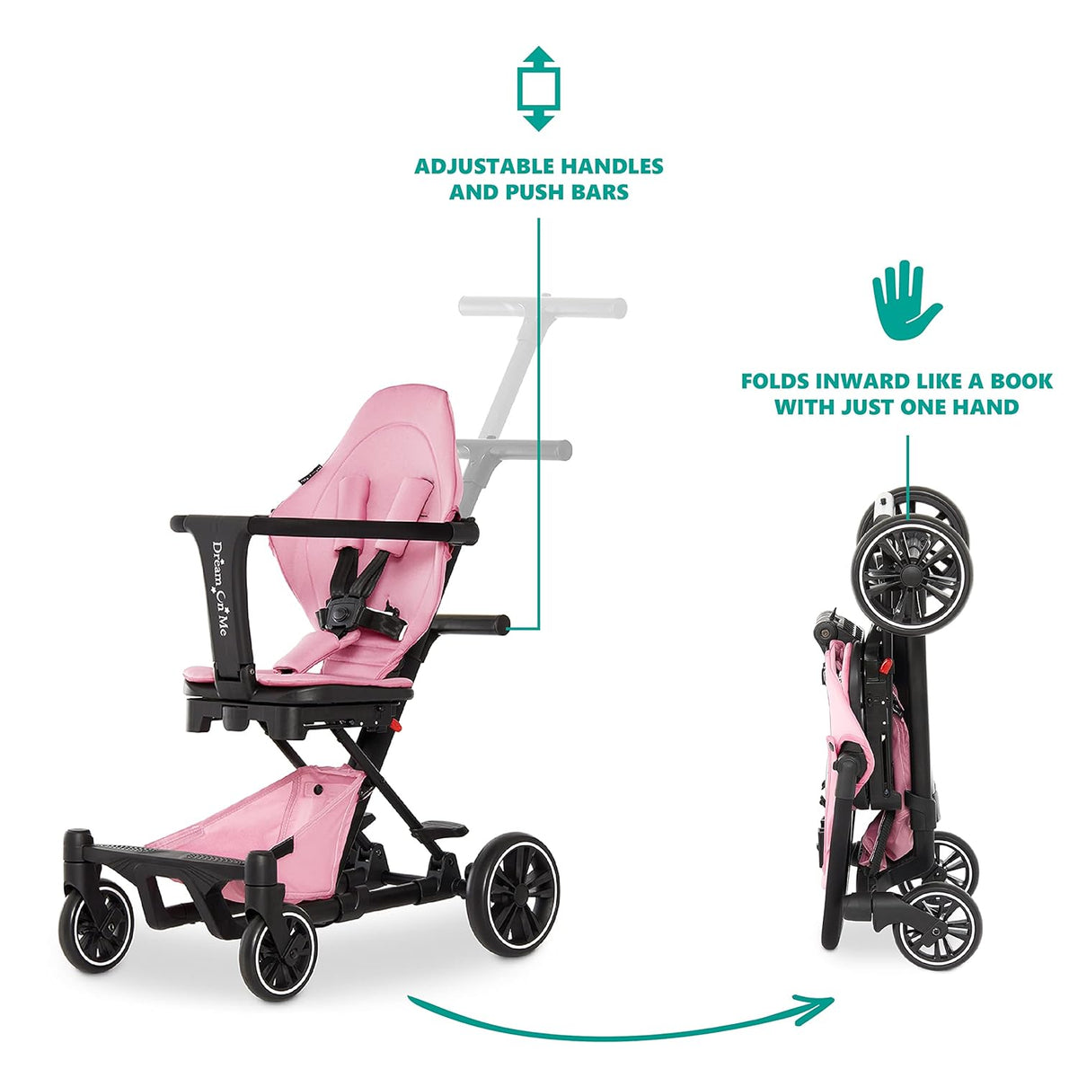 Pink Lightweight Baby Stroller with Compact Fold U97069
