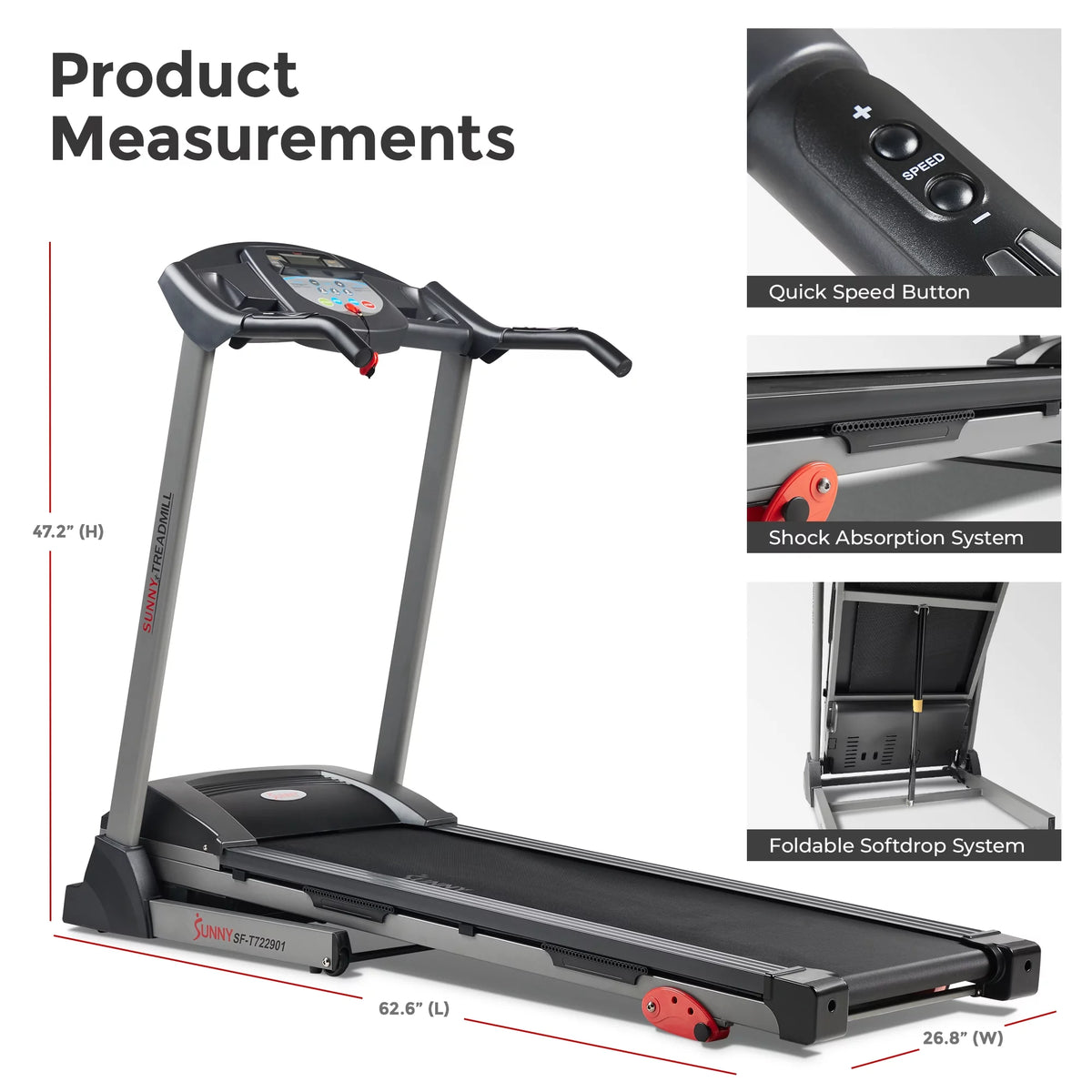Foldable Electric Treadmill with Adjustable Incline F63529