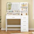 White Vanity Desk with 5 Drawers & Mirror N2134