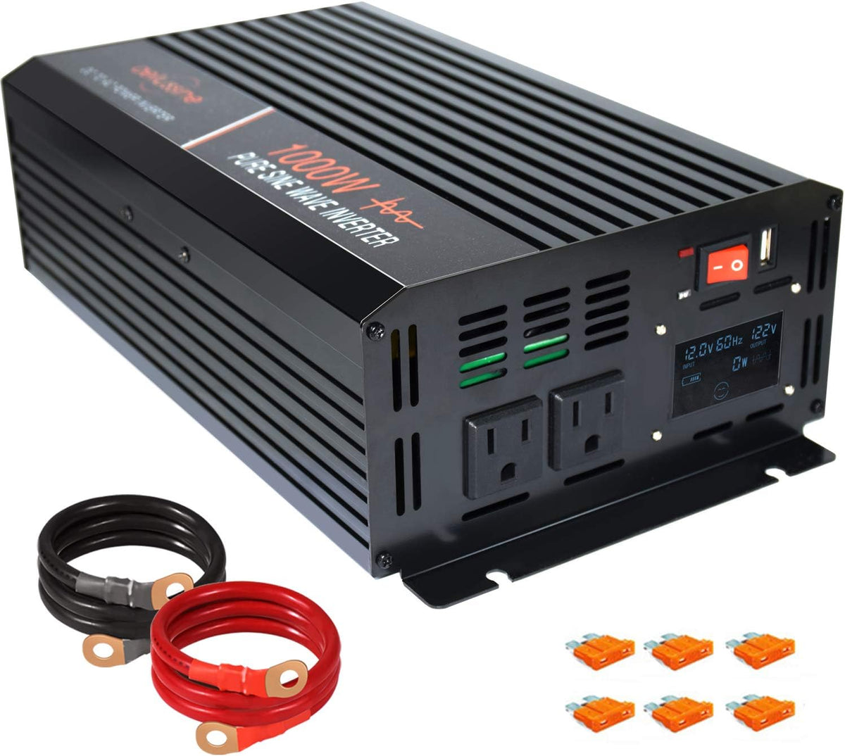 1000W Pure Sine Wave Power Inverter with LCD Display USB Port R60300