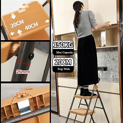 3 Step Folding Ladder with Non-Slip Pedals W91352