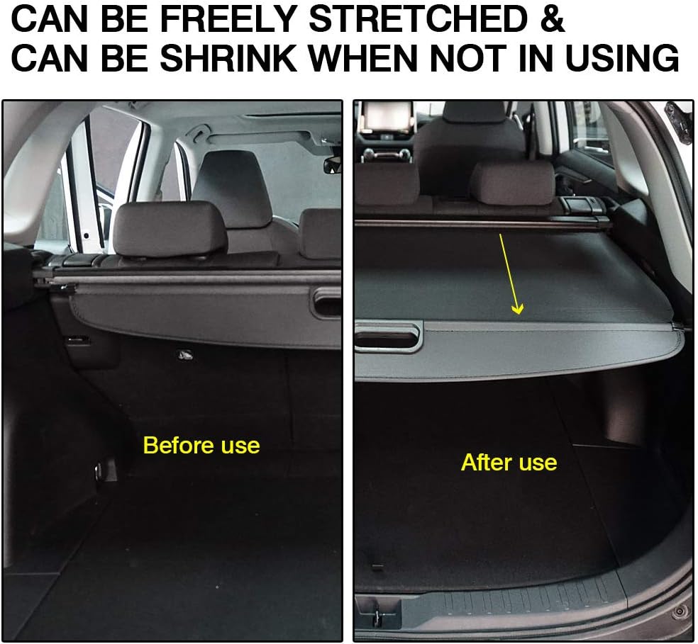 Black Retractable Rear Trunk Cargo Cover Z3696