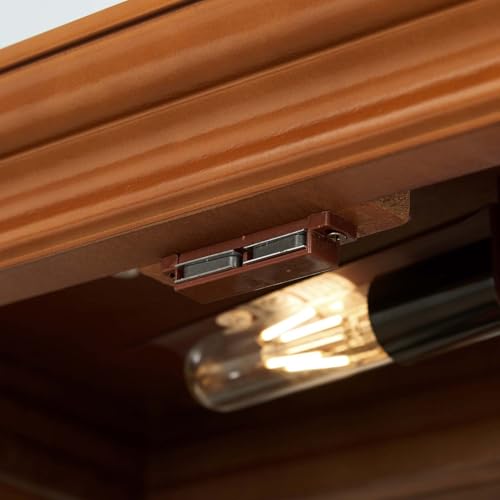 Cherry Wood Curio Cabinet with Tempered Glass Doors Z222066