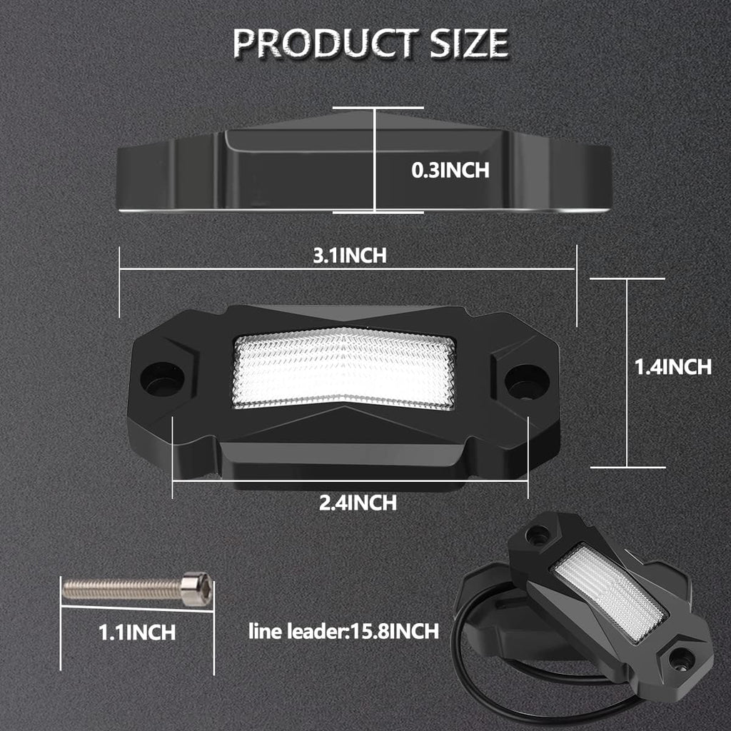 White 12PCS LED Rock Lights N476