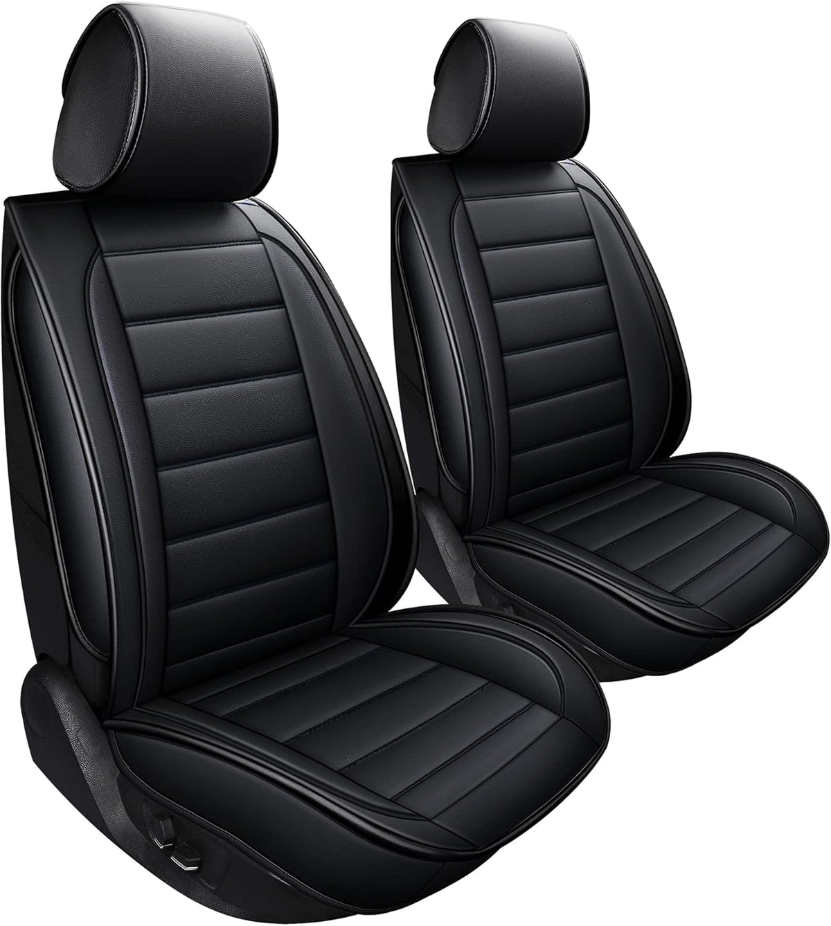 Waterproof Faux Leatherette Car Seat Covers Black Red Full Set B63418