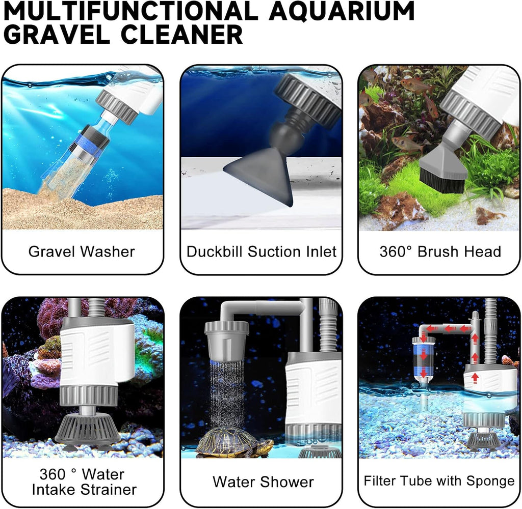 6 in 1 Aquarium Gravel Cleaner Siphon Kit, 30W, 320GPH G307730