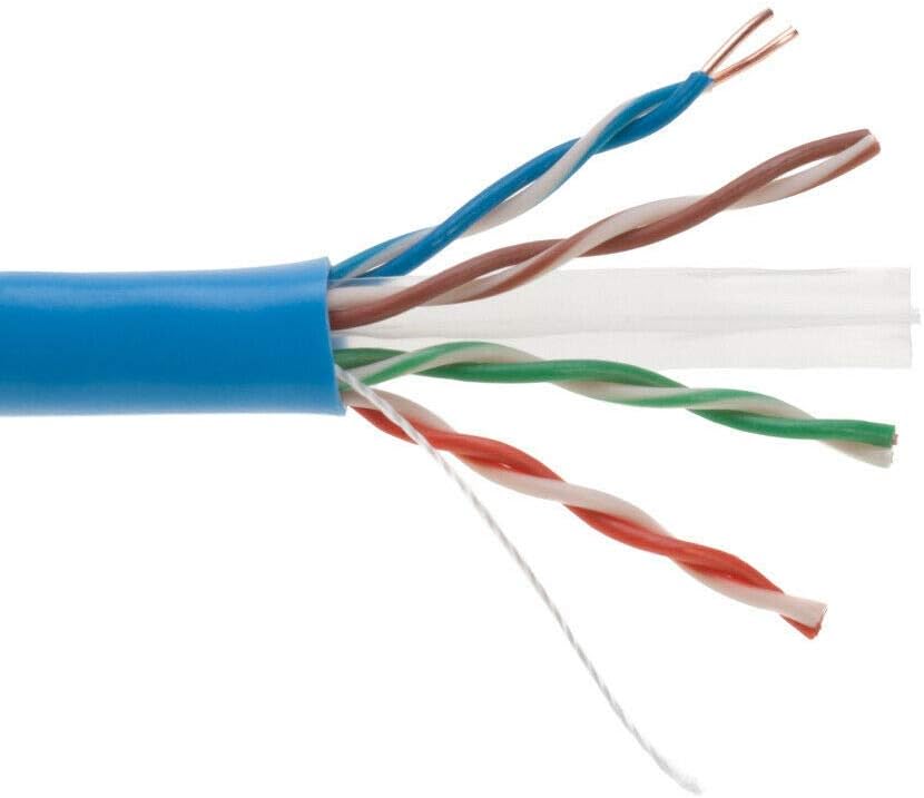 Cat6A 1000 Foot Solid Bare Copper 23AWG 4 Pair UTP Ethernet Cable White V5364