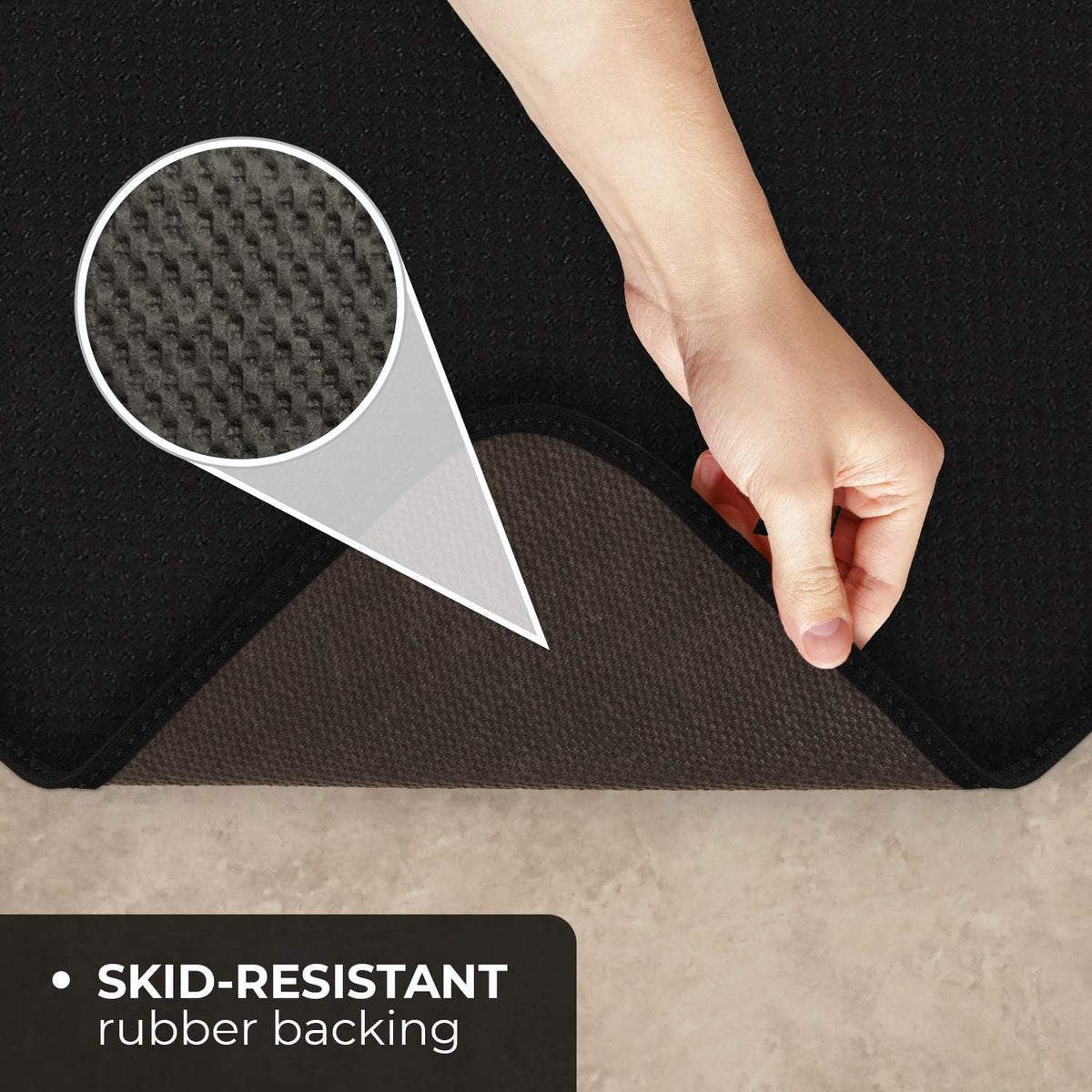 Skid-Resistant Black Carpet Runner 8 Feet X 27 Inches M963270