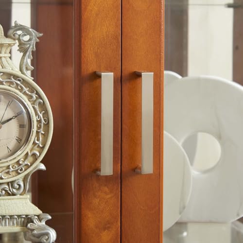 Cherry Wood Curio Cabinet with Tempered Glass Doors Z222066