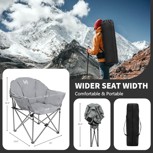 Heated Folding Camping Chair, Supports 500 Lbs H580121