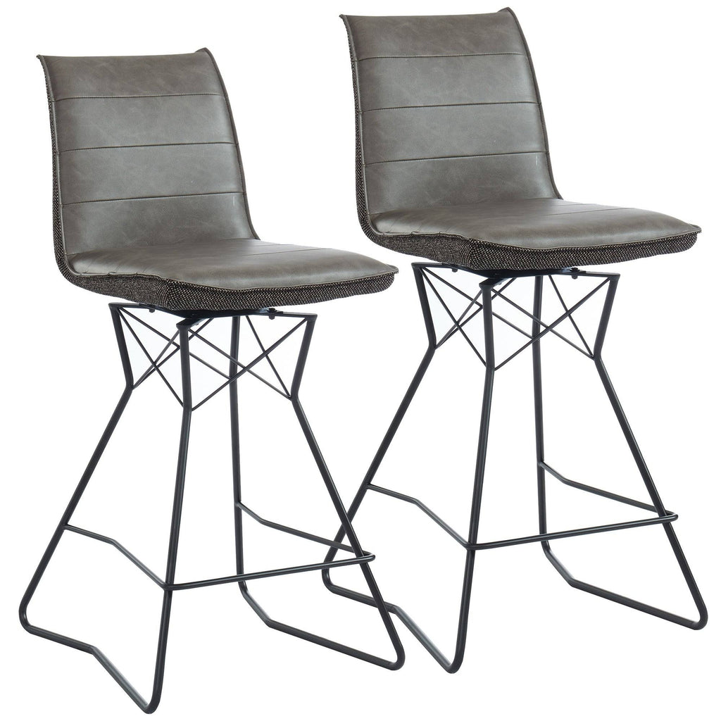 Brown Swivel Counter Stool Set of 2 O7904