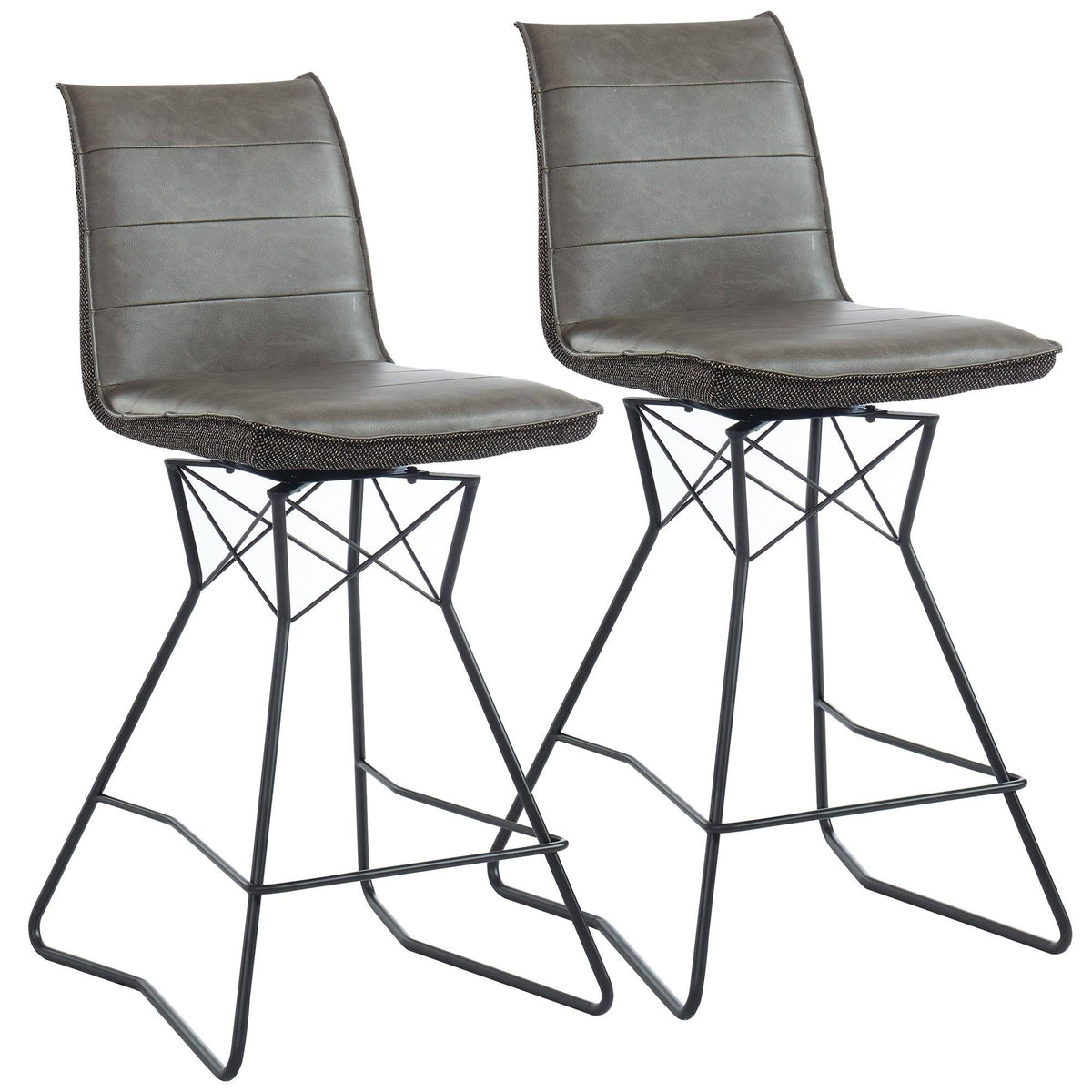 Brown Swivel Counter Stool Set of 2 O7904