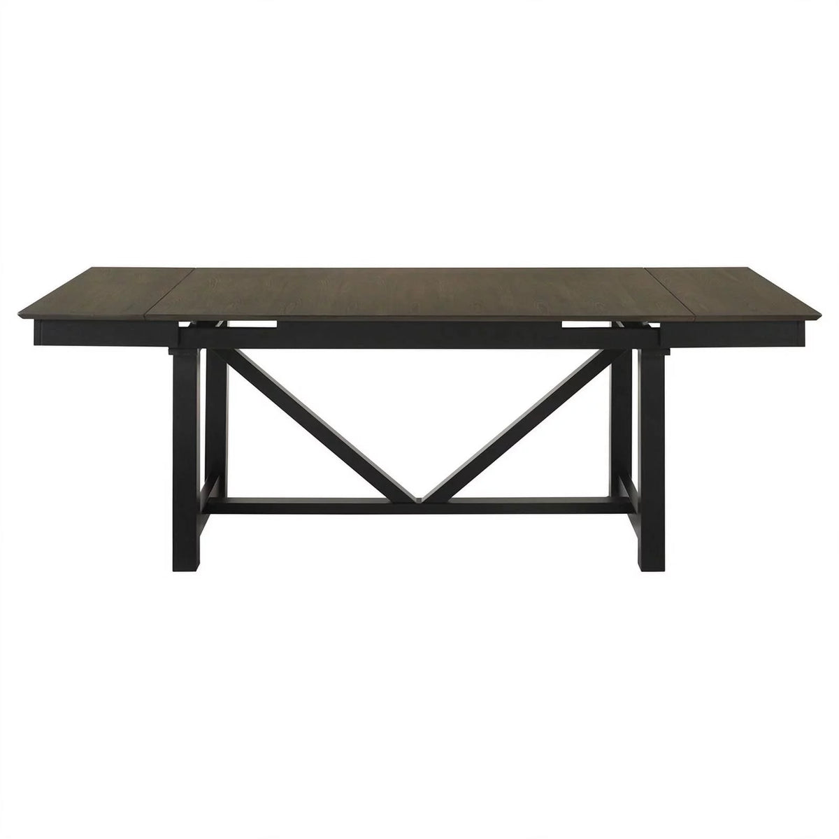 7 Piece Beige and Black Wood Rectangular Dining Table Set F997