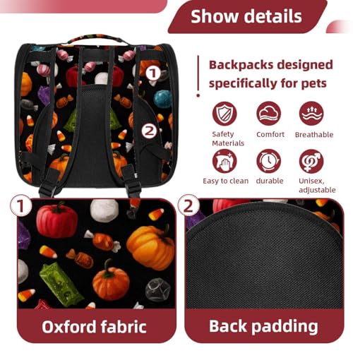 Halloween Pet Carrier Backpack with Ventilated Mesh Windows D60646