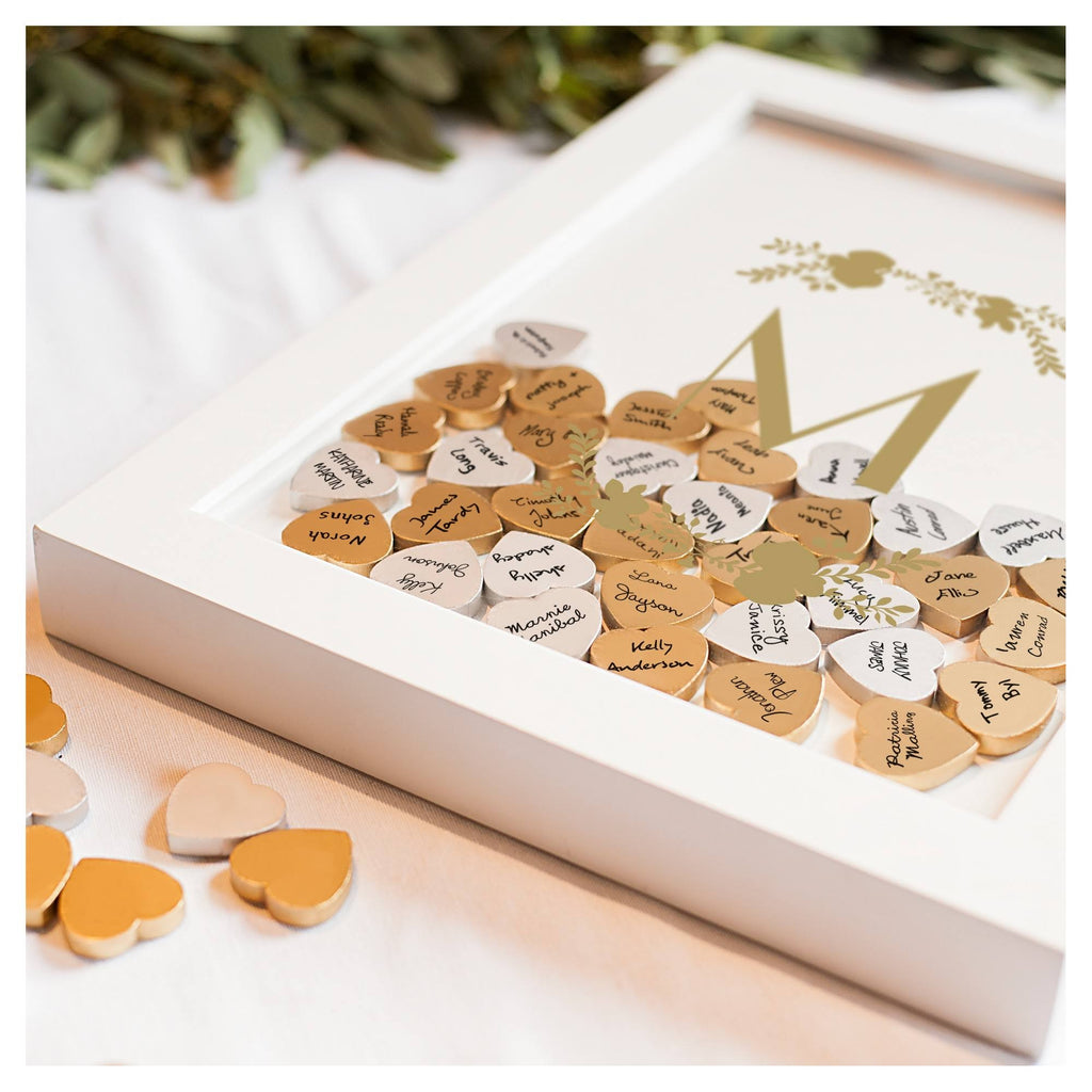 Gold Heart Drop Guestbook I822