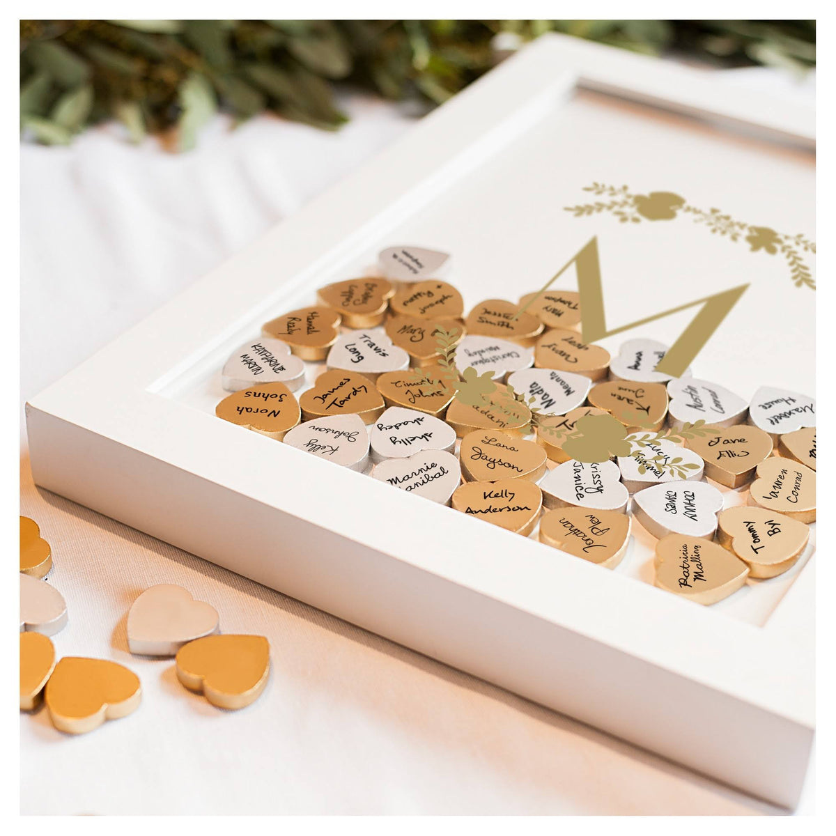 Gold Heart Drop Guestbook I822