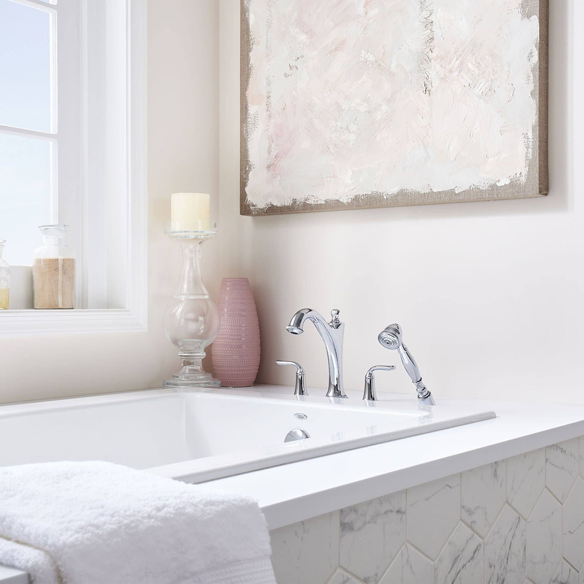 Brushed Nickel Roman Tub Faucet with Personal Shower Z68865