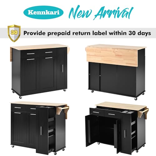 Rolling Kitchen Island with Storage and Drop Leaf C616892