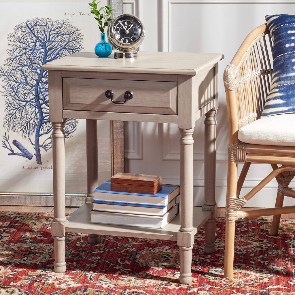Greige 1 Drawer Accent Table U591