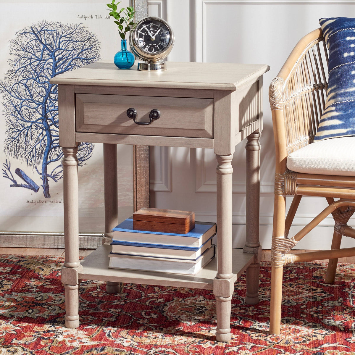 Greige 1 Drawer Accent Table U591