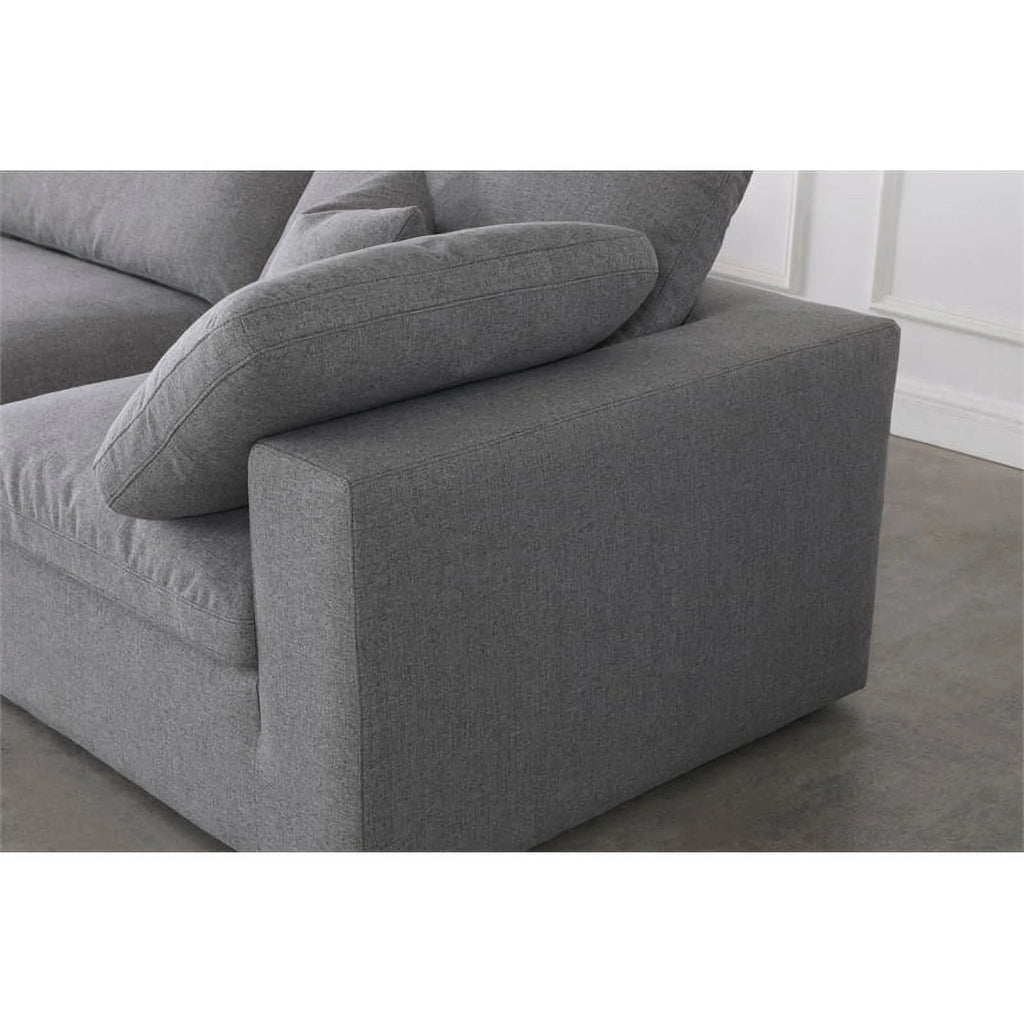 Gray Linen Fabric Modular Sectional H4816