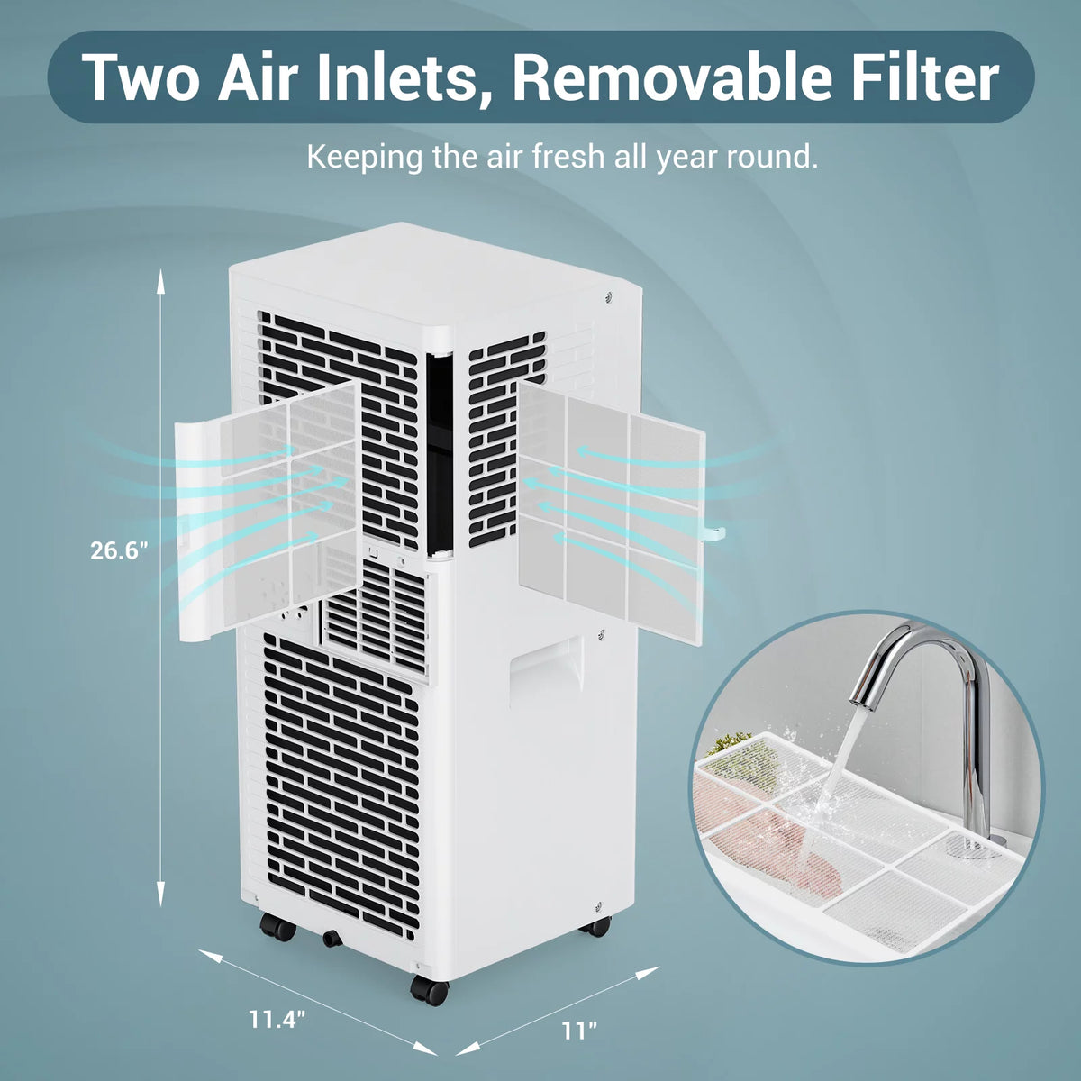 Portable Air Conditioner 4900BTU 3-in-1 AC Unit with Window Kits Y53080