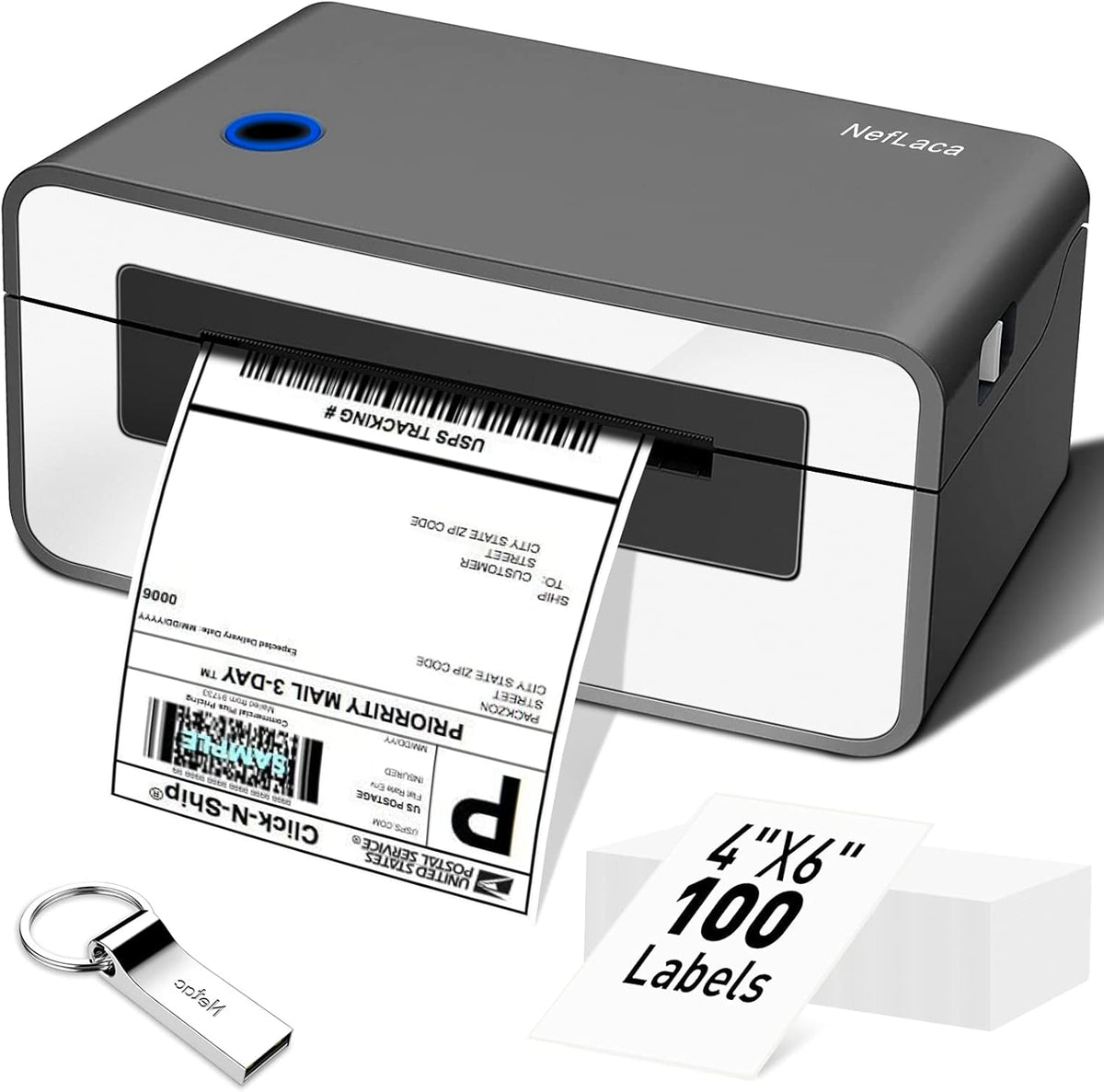 Bluetooth Thermal Label Printer 4x6, Portable Wireless Shipping Label Printer O65506