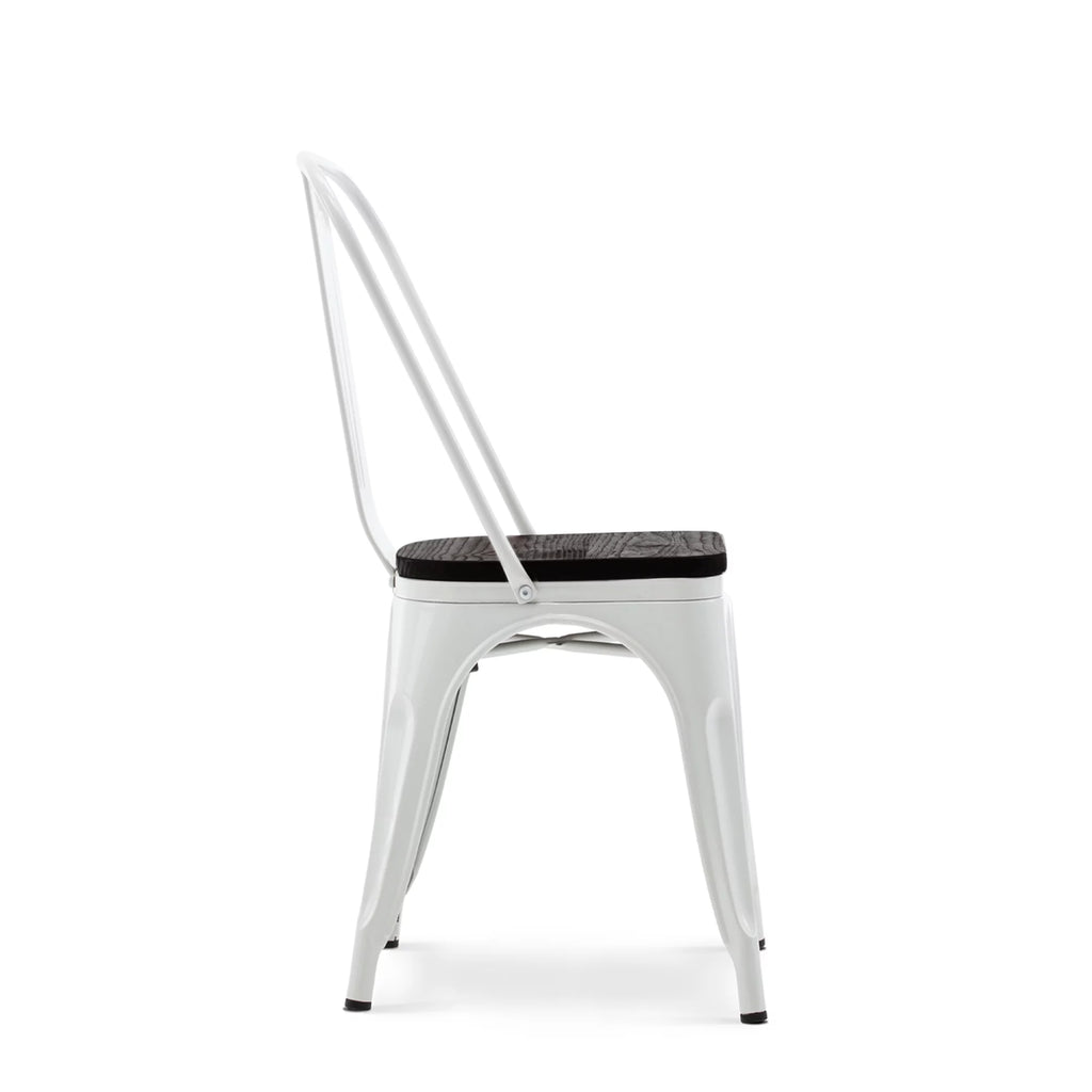 Gray Set of 4 Metal Wood Dining Chairs E68691
