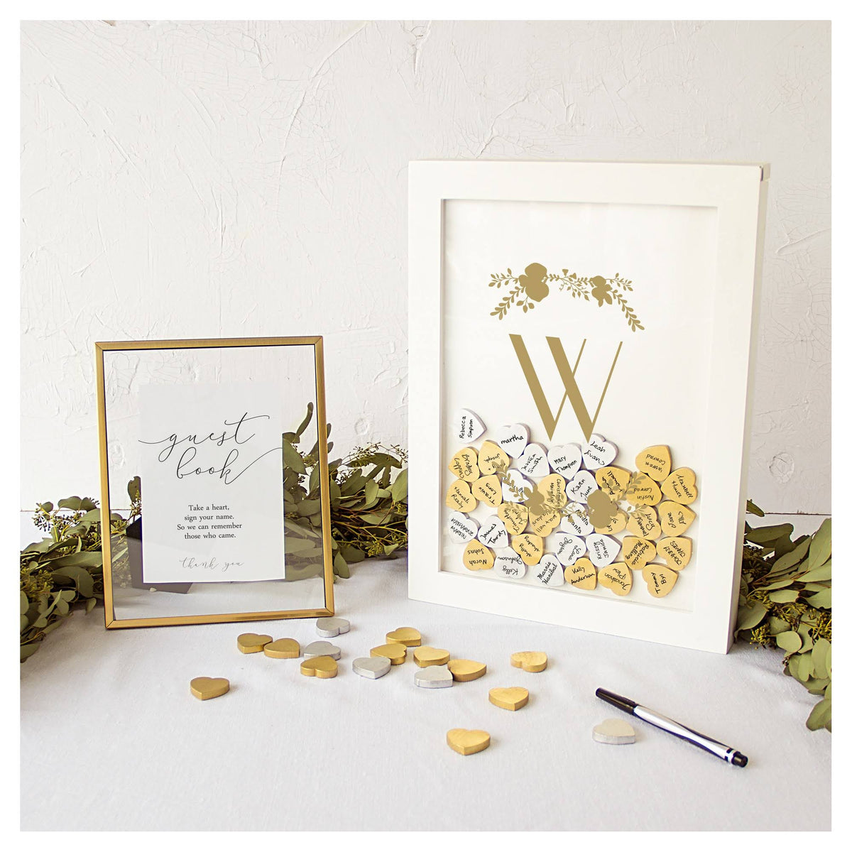 Gold Heart Drop Guestbook I822